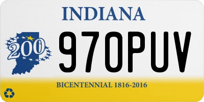 IN license plate 970PUV