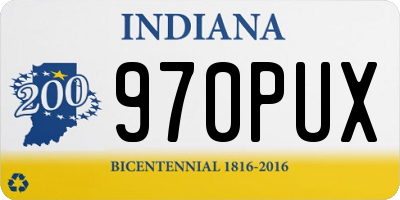 IN license plate 970PUX