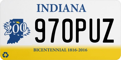 IN license plate 970PUZ