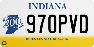 IN license plate 970PVD