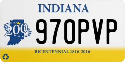 IN license plate 970PVP