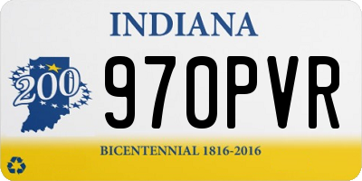 IN license plate 970PVR