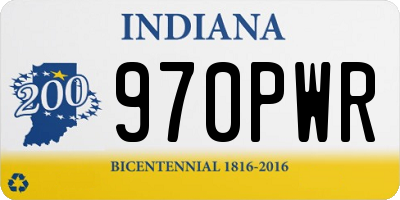 IN license plate 970PWR