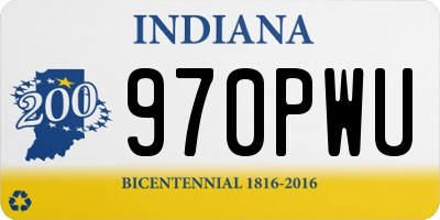 IN license plate 970PWU