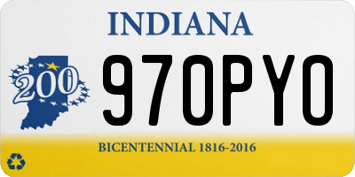 IN license plate 970PYO