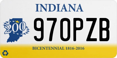 IN license plate 970PZB