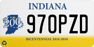 IN license plate 970PZD