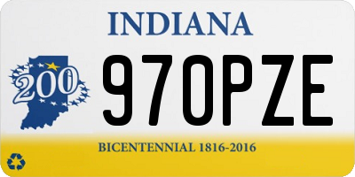 IN license plate 970PZE