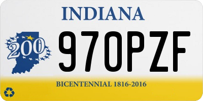 IN license plate 970PZF