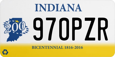 IN license plate 970PZR