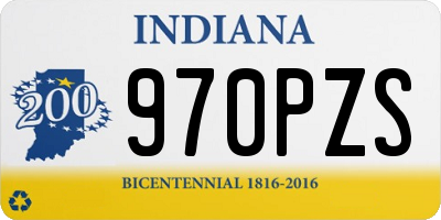 IN license plate 970PZS