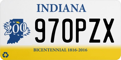 IN license plate 970PZX