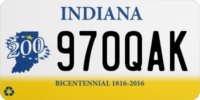 IN license plate 970QAK