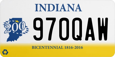 IN license plate 970QAW
