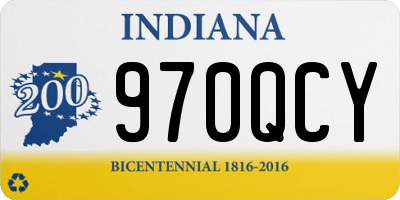 IN license plate 970QCY
