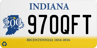 IN license plate 970QFT