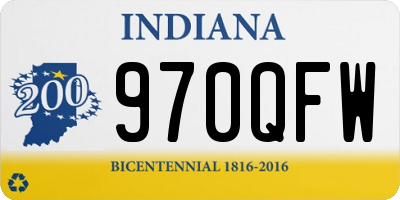 IN license plate 970QFW
