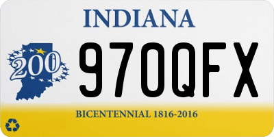IN license plate 970QFX
