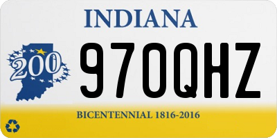IN license plate 970QHZ