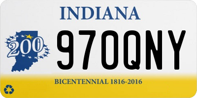 IN license plate 970QNY