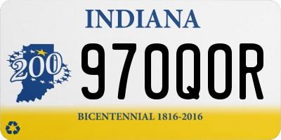 IN license plate 970QOR