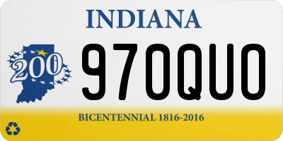IN license plate 970QUO