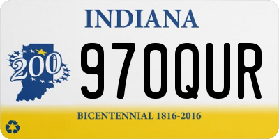 IN license plate 970QUR