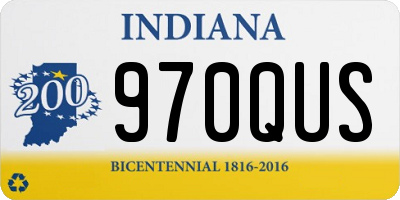 IN license plate 970QUS