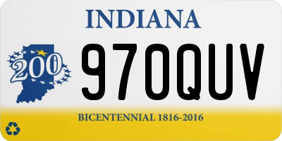 IN license plate 970QUV