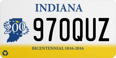 IN license plate 970QUZ