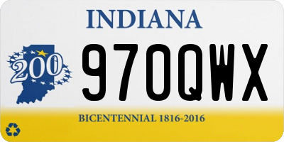 IN license plate 970QWX