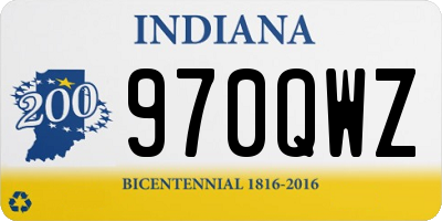 IN license plate 970QWZ