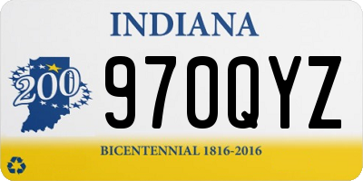 IN license plate 970QYZ