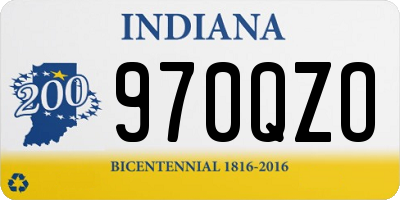 IN license plate 970QZO