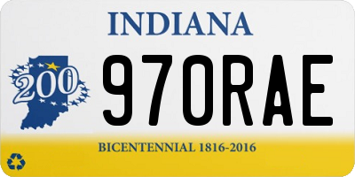 IN license plate 970RAE