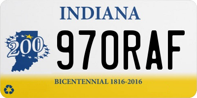 IN license plate 970RAF