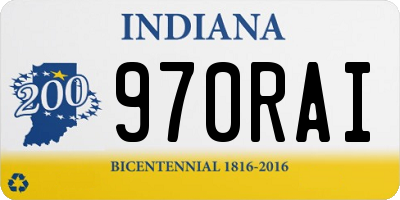 IN license plate 970RAI