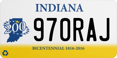 IN license plate 970RAJ