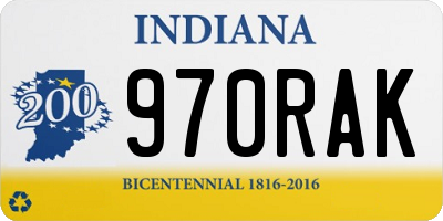 IN license plate 970RAK