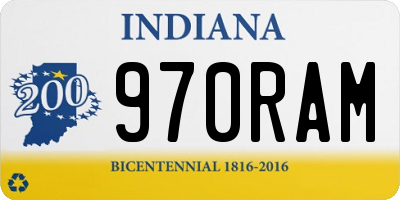 IN license plate 970RAM