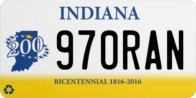 IN license plate 970RAN