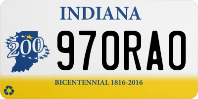 IN license plate 970RAO