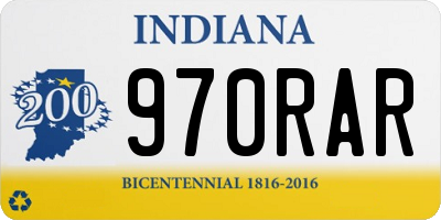 IN license plate 970RAR