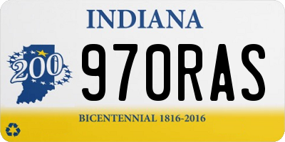 IN license plate 970RAS