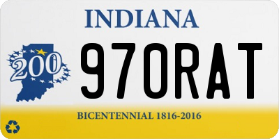 IN license plate 970RAT