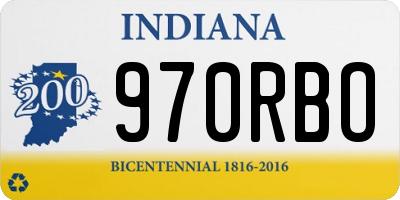 IN license plate 970RBO