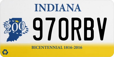 IN license plate 970RBV