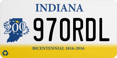 IN license plate 970RDL