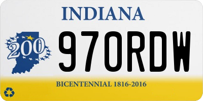 IN license plate 970RDW