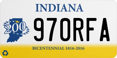 IN license plate 970RFA